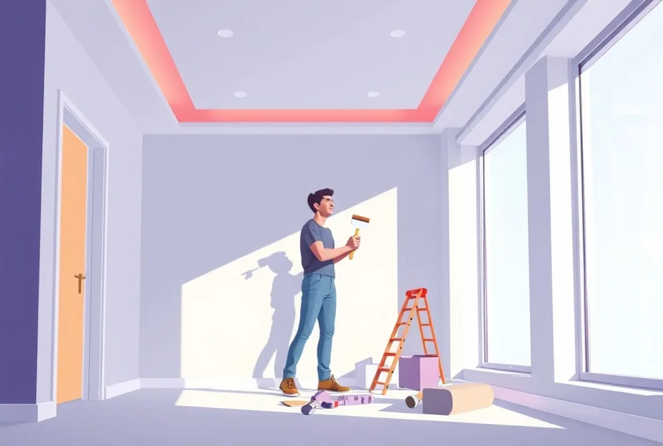 Intérieur rénové après travaux de peinture à Plérin