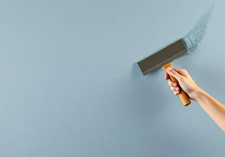 Application d'un enduit décoratif à la lisseuse sur un mur