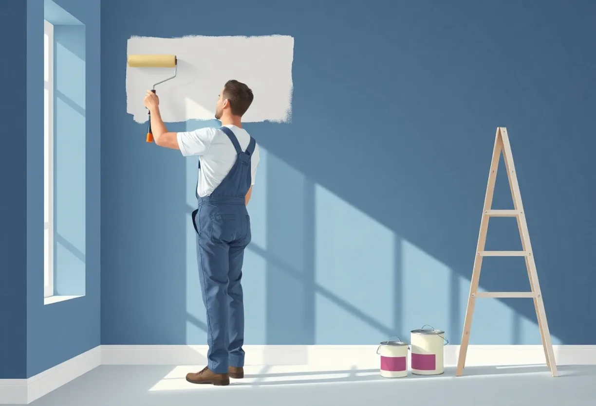Peintre Plérin 22190 en intervention sur un chantier