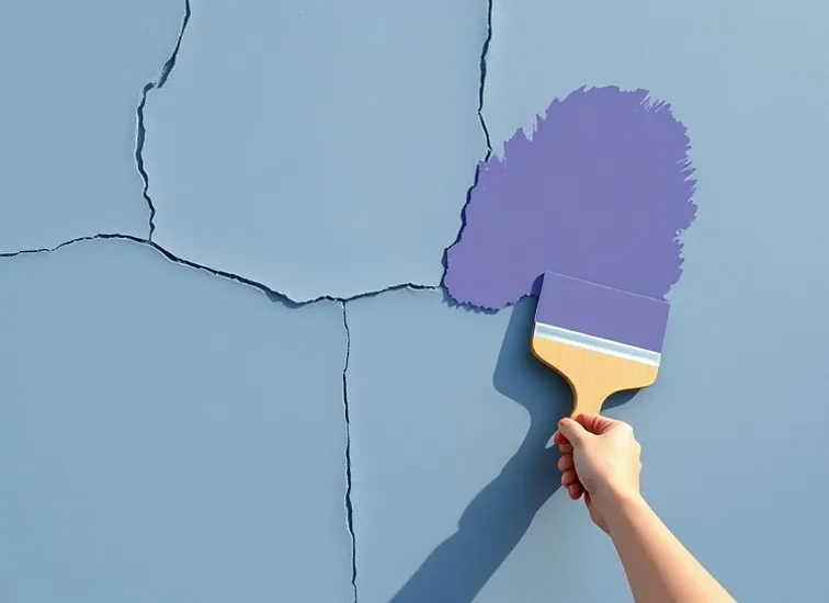 Ponçage et rebouchage des fissures avant mise en peinture