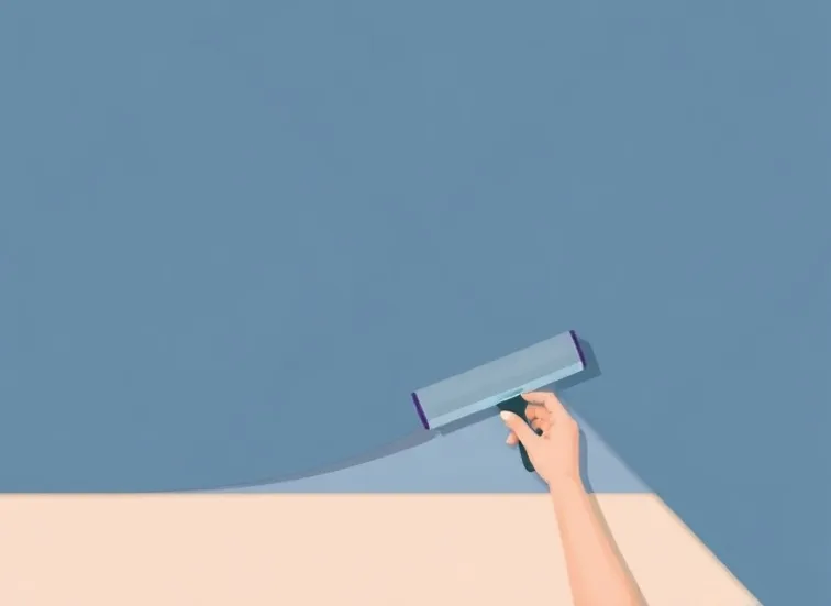 Pose de papier peint, rouleau et brosse à maroufler